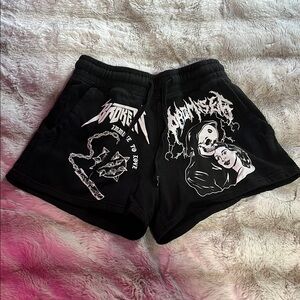 Black Graphic Women's Shorts